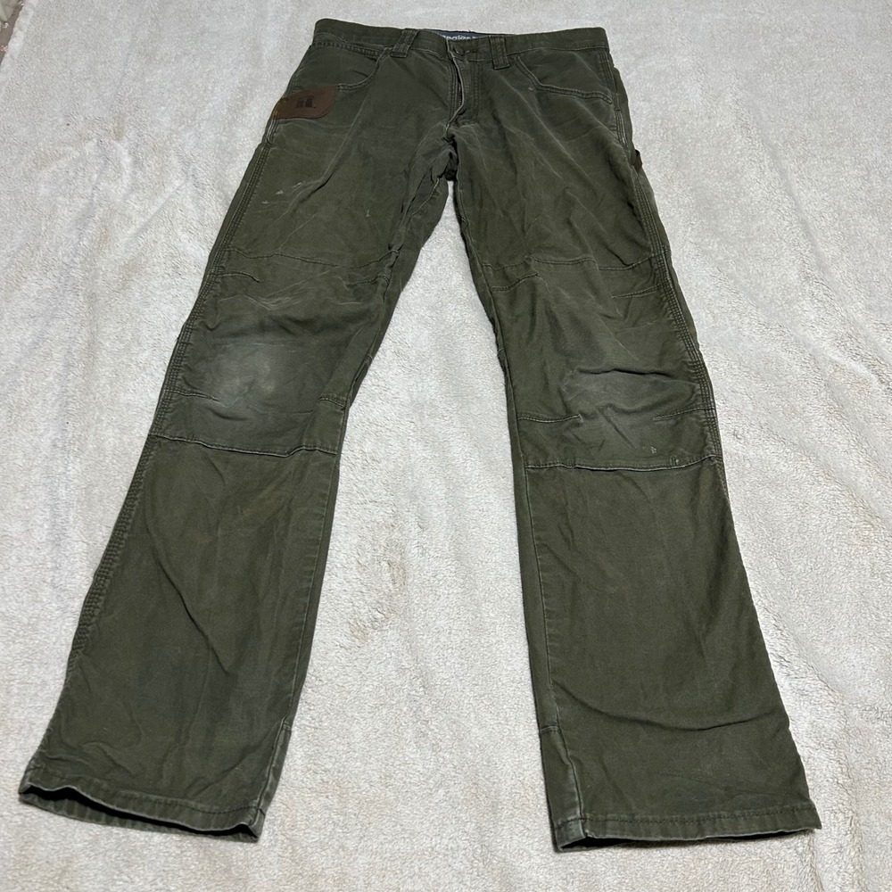 Wrangler Riggs Workwear Pants Mens 30 32 Green Canvas Utility Reinforced Knee